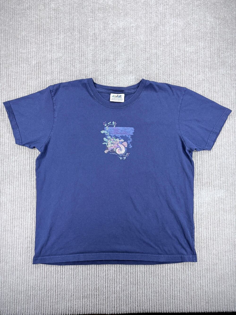 Northern Reflections Vintage Women's Blue Seashell Tee XXL